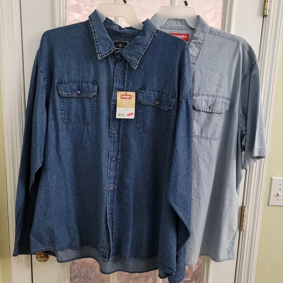 Bundle NWT Two Wranglers Jeans Button-up Shirt - Picture 2 of 9